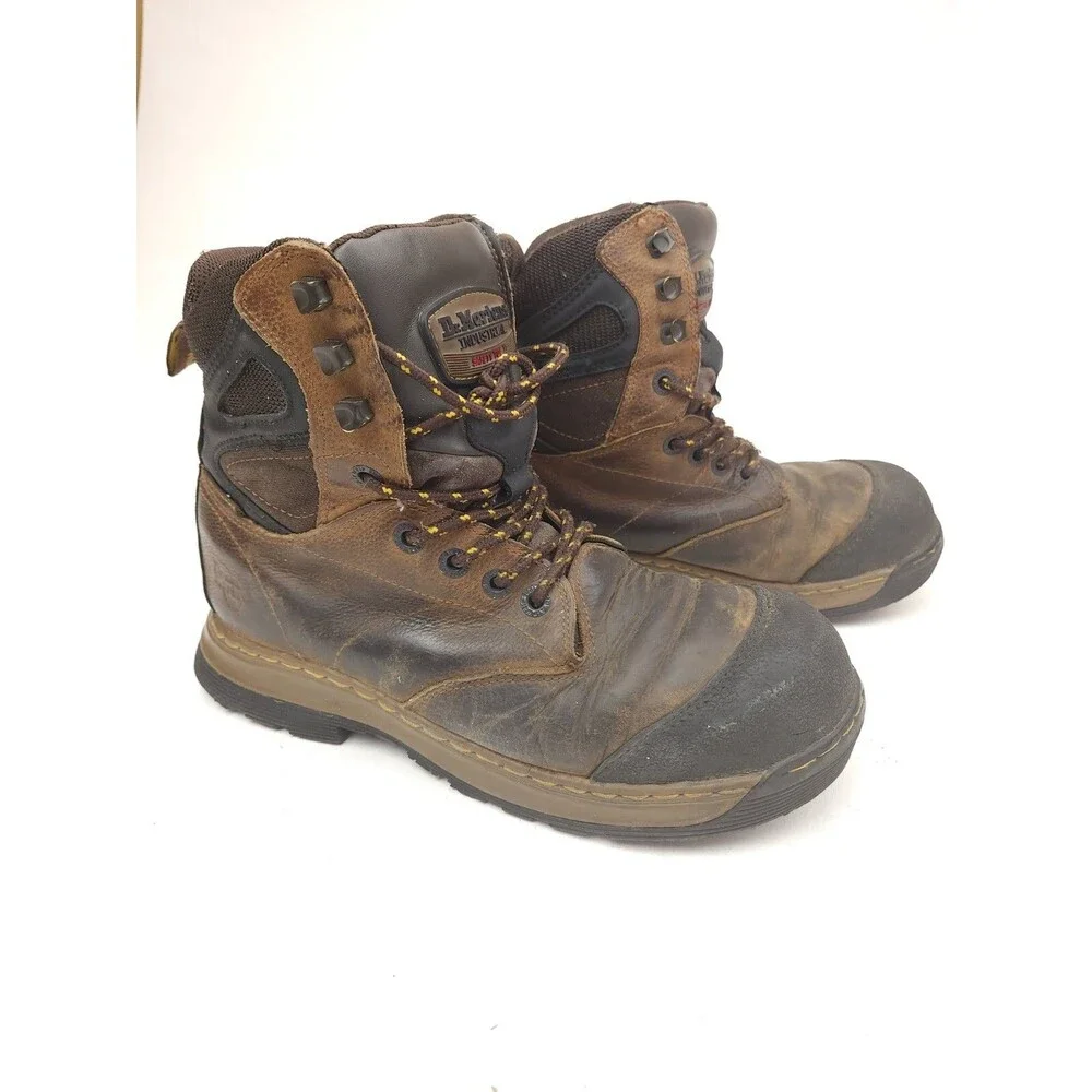 Dr. Martens Brown Industrial Comp Safety Toe Boots DM360 Men's US Sz 10